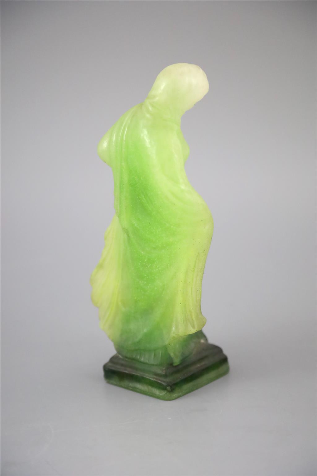 An Amalric Walter pate de verre glass figure Tanagra, 20cm high